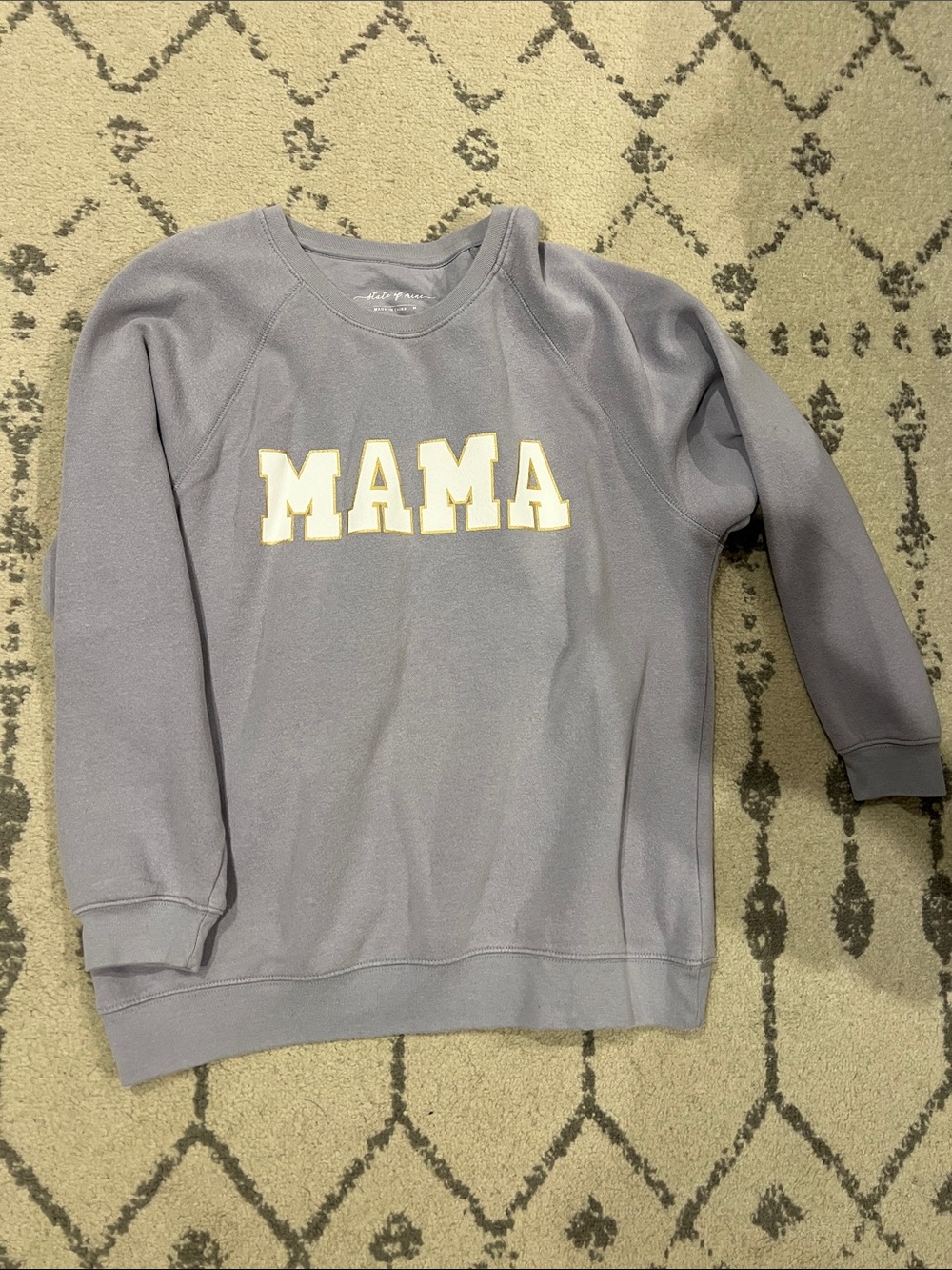 State of Mind Women’s Lavender Crewneck Sweatshirt with MAMA Applique
